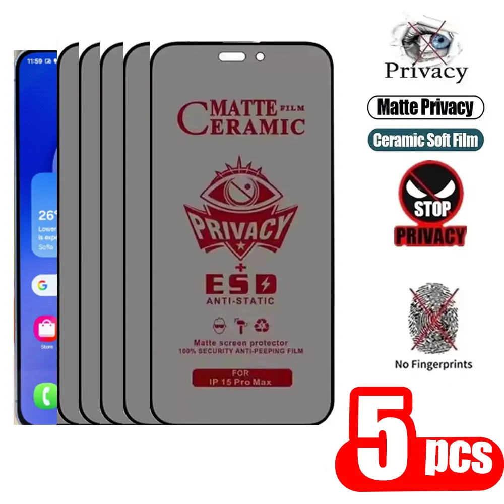 5PCS Anti-Spy Matte Keramik Membran Für Xiaomi Redmi Hinweis 13 Pro 12 11 Pro 9 10 8T 9S Redmi 10A Screen Protector Film Privatsphäre