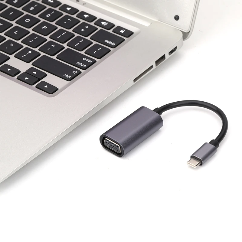 USB C do VGA dla MacBook Air/Pro Adapter kabla wideo 1080P 720P dla iPad Pro Chromebook USB-C D Sub 10 gb/s konwerter Adapter