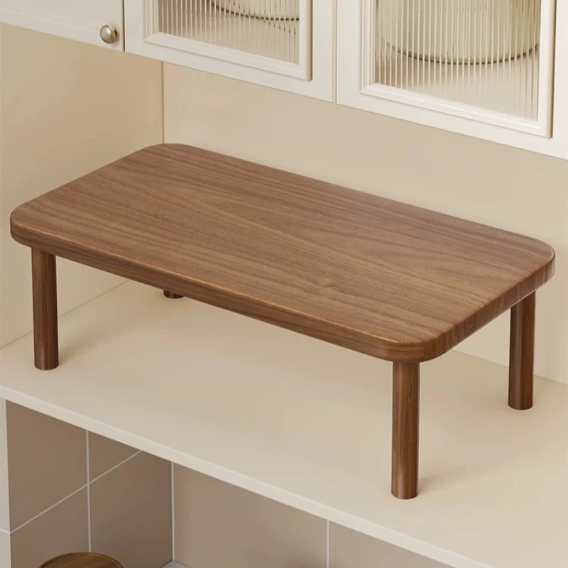 Solid Wood Cabinet Layered Storage Rack, Countertop DesktopDivider Pot Organizer ForKitchen TableCabinet SpaceSaving Sort Holder