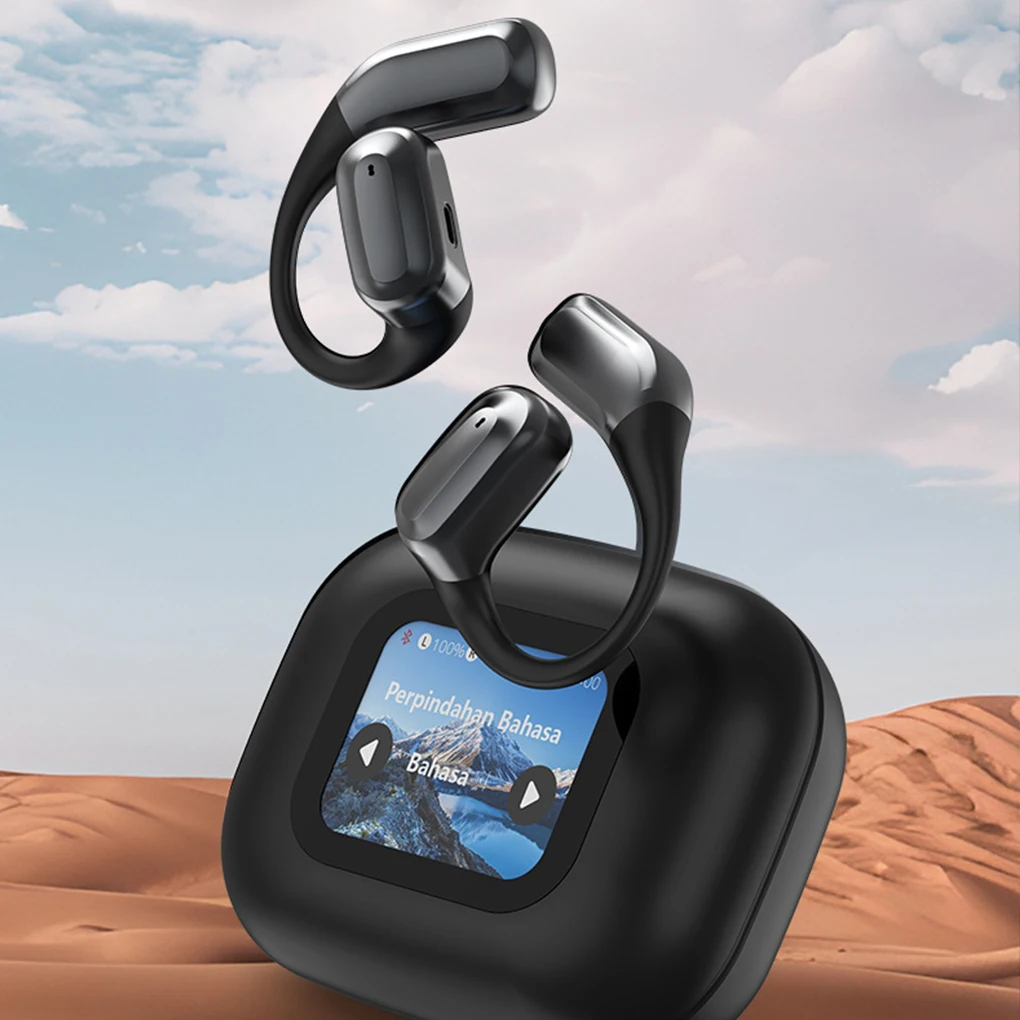 LED Full-color Screen Bluetooth Headphones150 Languages Ai Translation Earphones Touch Screen True Hifi Wireless Earbuds