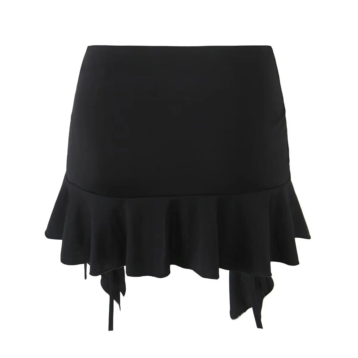 

ZBZA Весенняя новая женская юбка с завязкой на ленте, асимметричная длина f, внутренняя часть Ele Sle, высокая талия, чистый цвет...