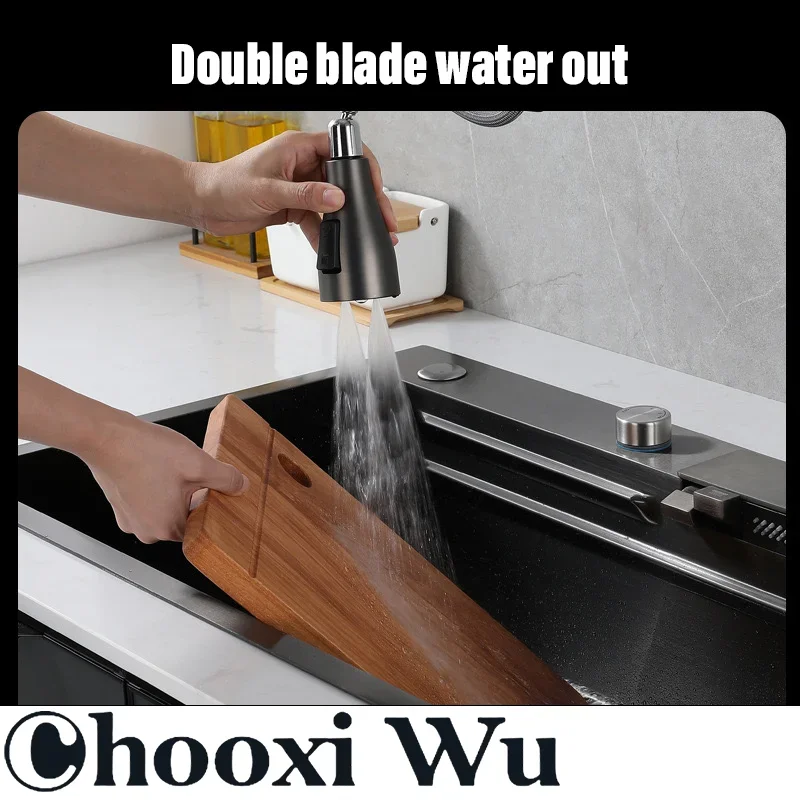 CHOOXIWU-A multifunctional pull-out faucet suitable for the kitchen, digital display kitchen sink faucet
