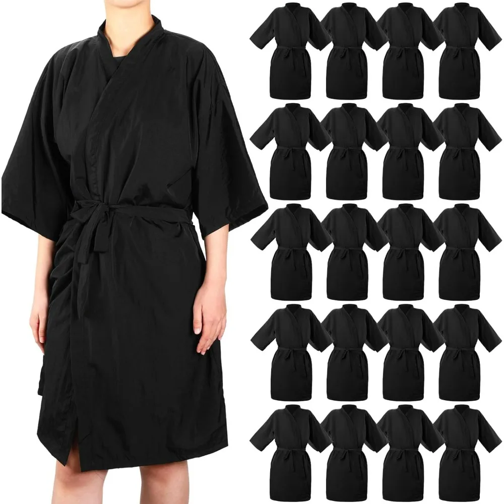

20 шт. салонные халаты, черные салонные халаты для клиентов, платье для клиентов, накидка для мужчин и женщин (классика)