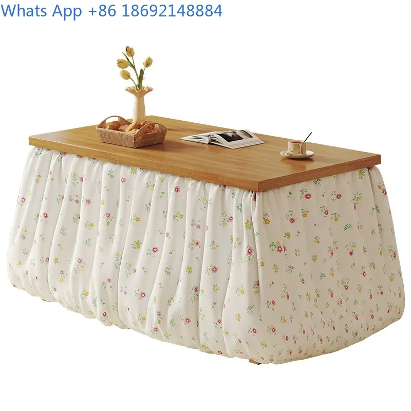 Home Living Room Coffee Table Rectangular Simple Folding Multi-use Kang Table Bamboo Winter Heating Fire Table