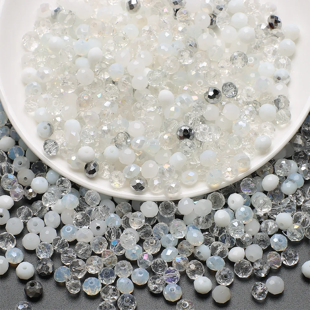 Contas de cristal facetadas áustria 4mm/6mm/8mm, espaçadores soltos, contas de vidro para fazer jóias, colar, pulseiras, artesanato, acessórios diy