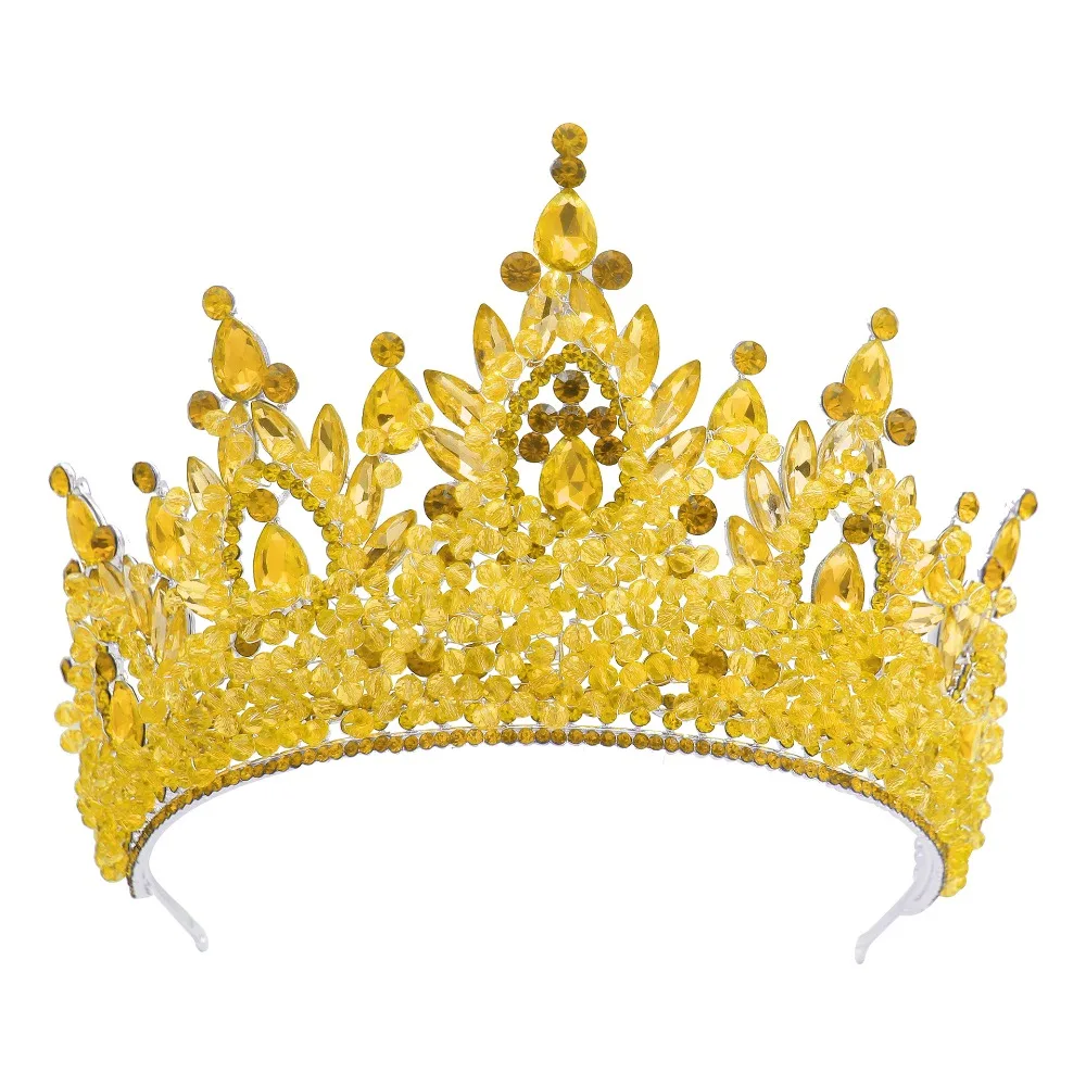 

Роскошные крупные короны в стиле барокко для украшения тортов, гальванизированные стразами, свадебные короны, сверкающие украшения для волос