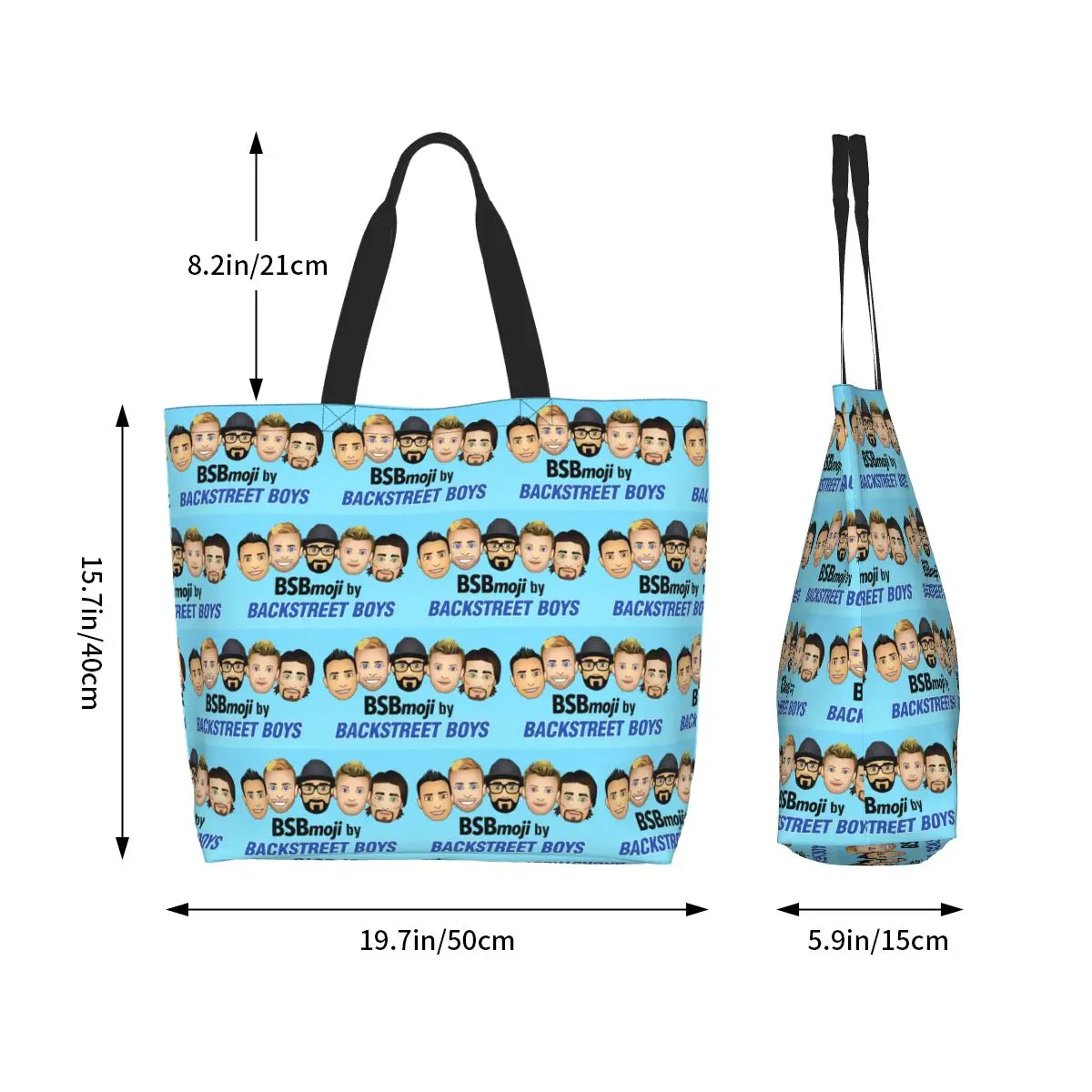 Backstreet Boys Music Group Shopping Tote Bag Canvas Large Capacity Shoulder Bags Shopper Grocery Handbag for Women