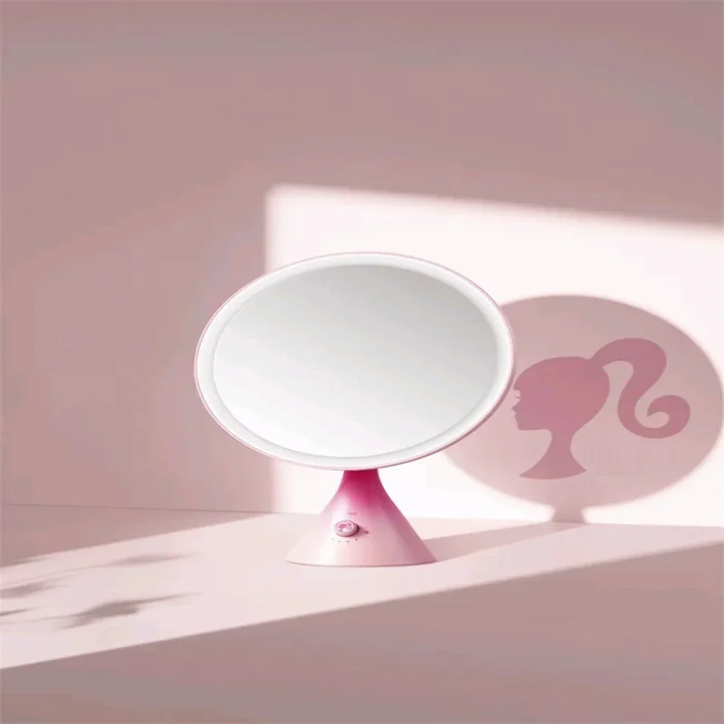 Barbie Series Small Magic Mirror Professional Grade Women'S Makeup Mirror Intelligent Lighting Dressing Room Decoration Gift