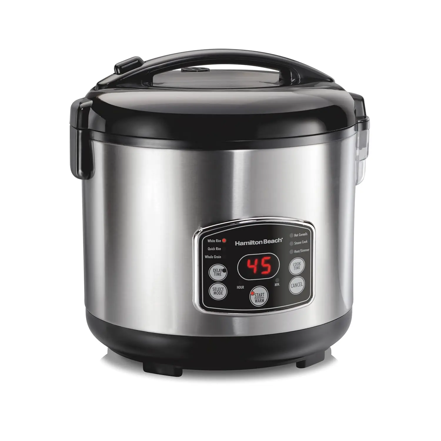 

Digital Programmable Rice Cooker & Food Steamer, 14 Cups Cooked (7 Uncooked) With Steam & Rinse Basket, Stainless