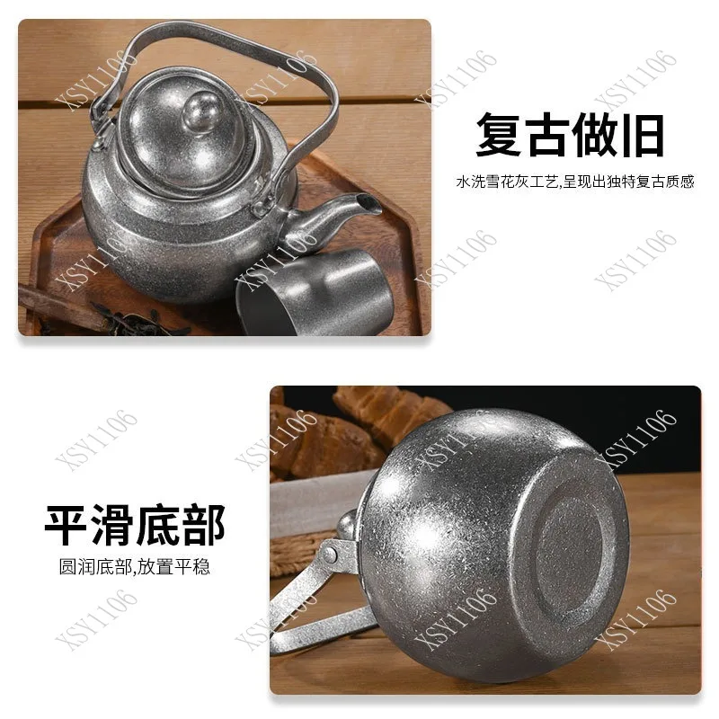 Retro Industrial Style Stainless Steel Gooseneck Kettle for Coffee And Tea Hand Drip Brewing Pot