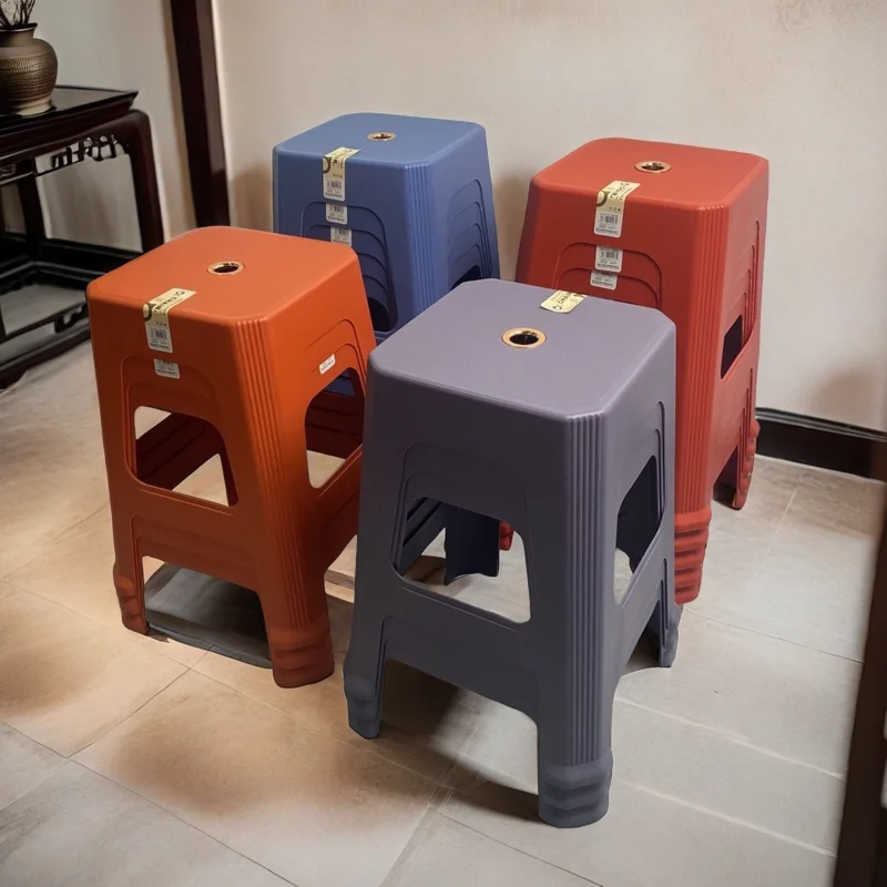 

glue plastic stool thickened multi-functional living room dining table and chairs modern bench stacked adult square non-slip
