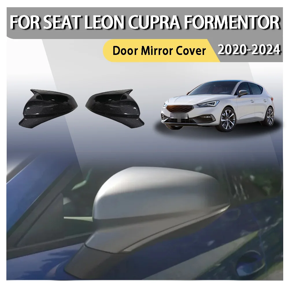 Rearview Side Mirror Cover For Seat Leon Cupra Formentor 2020-2024 Car Sticker Wing Cap Exterior Door Rear View Case Trim Carbon