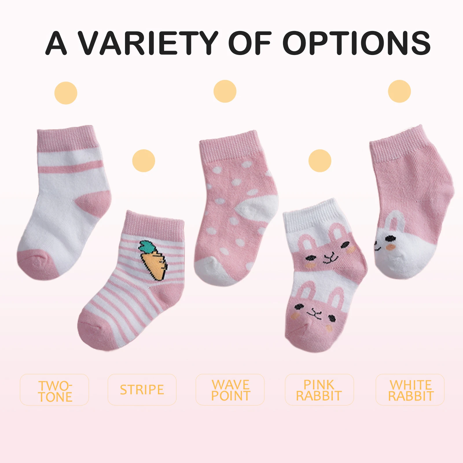5Pairs CarToon Baby Socks Cute Rabbit Print Cotton Newborn Childrens Socks Girl Kid Soft Knit Toddle Sleeping Socks 0-8 Years image 5