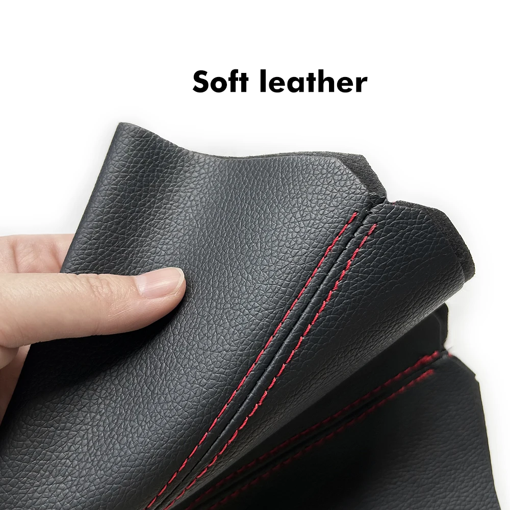 Universal PU Leder Auto Schaltknauf Schaltkragen Auto Lkw Manuelle Stick Shifter Kofferraum Abdeckung Gamasche Schwarz Weiß Rot Auto Innen