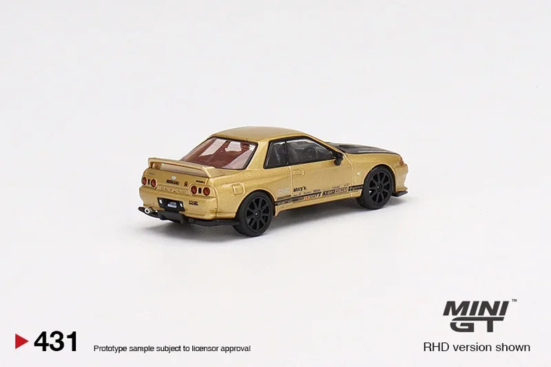 TSM MODELS MINIGT #431 Nissan Skyline GTR VR32, modèle de voiture de course en or moulé sous pression, jouets pour enfants, cadeau, 1:64