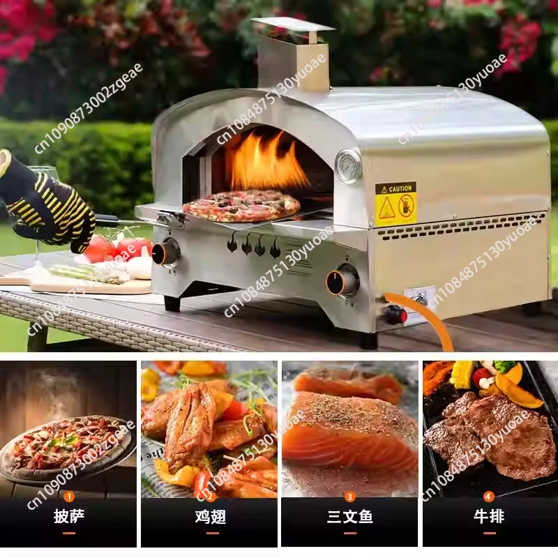 Four à gaz extérieur avec pierre rotative automatique - Fours à pizza portables de 14 pouces pour l'extérieur - Professionnel