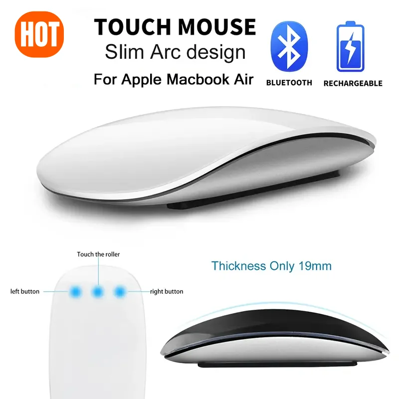 New Wireless Bluetooth Magic Computer Mouse Rechargeable Touch Slim Ergonomic Dual-Mode Silent PC Mice For Apple Macbook Air