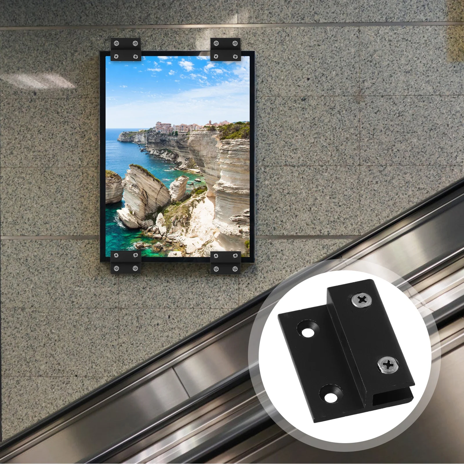 

6 Pcs Glass Clip Bracket Hardware Adjustable Shelf Clamp Holder Clips for Cabinet Doors Mounting