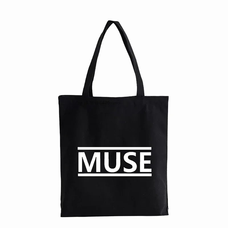 

muse Rock Band Letter printed Shopper bag High Quality teenager students Shoulder bag Large Capacity Handbags canvas bag Bolsas