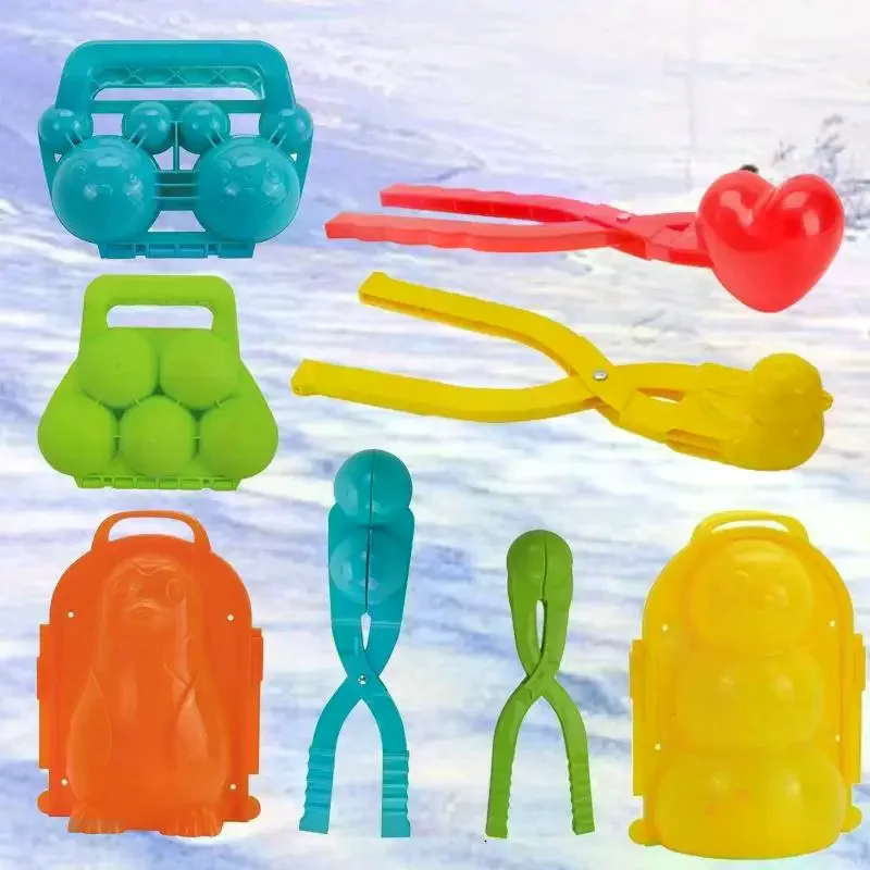 1 قطعة كرة الثلج للأطفال مكافحة قالب الثلج أداة الشتاء البطريق بطة الكرتون الرمال كليب لعبة صانع كرة الثلج