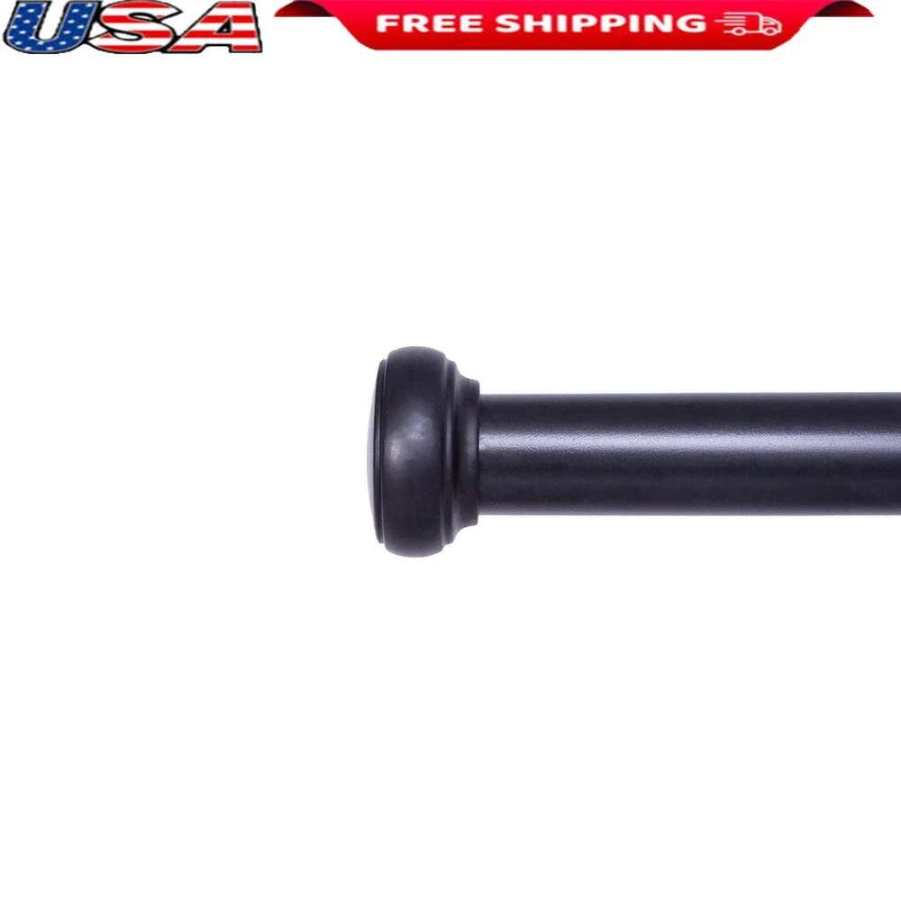

Premium 1 Inch Adjustable Black Curtain Rod 28-48 Inches with Decorative Finials and Mounting Hardware Heavyweight Curtains