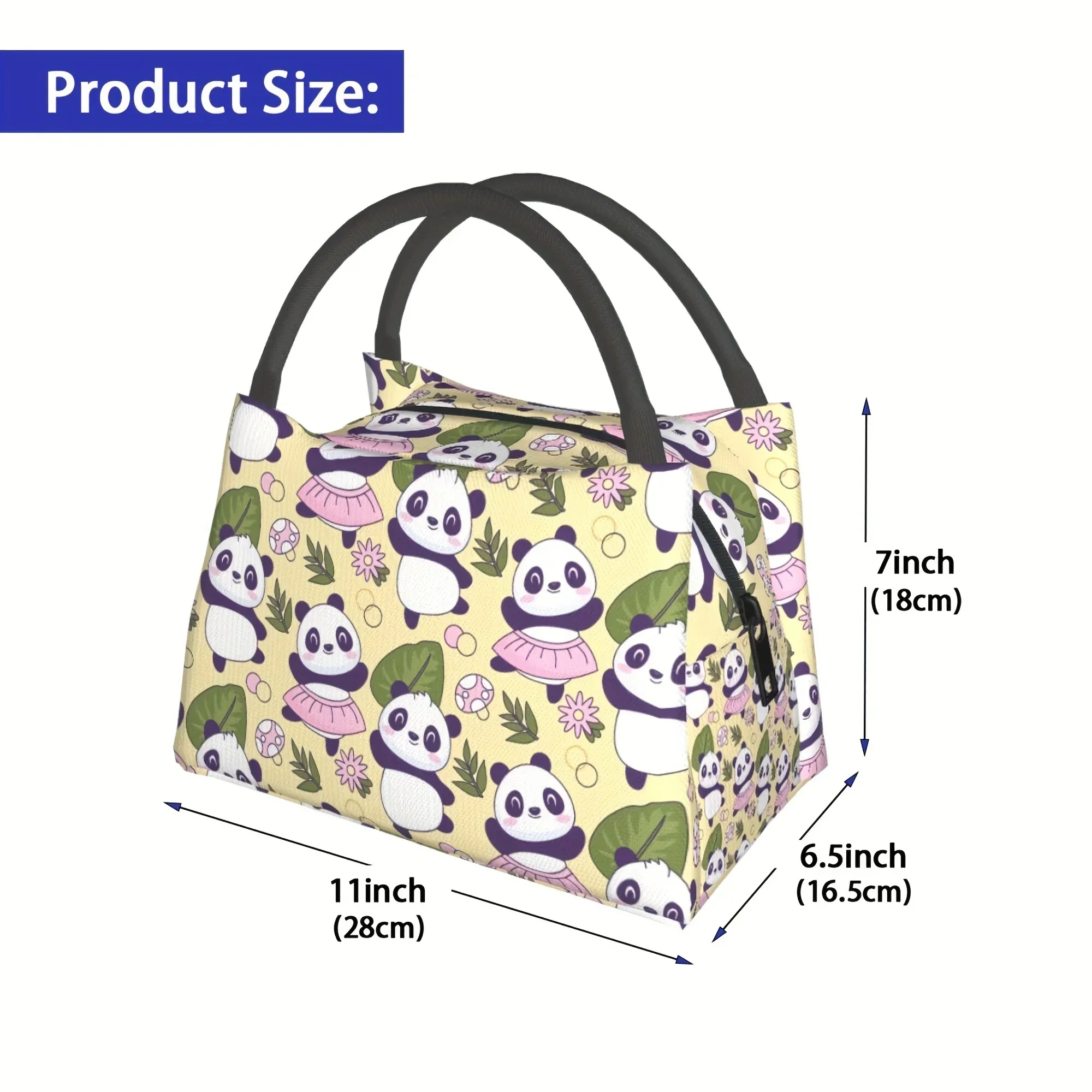 1pc Cute Panda, Portable Reusable Refrigerated Bag, Insulated Bag, Insulated Lunch Bag, Essential for Camping, Picnics