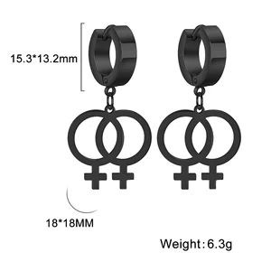 Unift الفتيات يحبون الأقراط السحاقية للنساء علامة أنثى الفولاذ المقاوم للصدأ تتدلى الأقراط بيان LGBT هدية المجوهرات 2024 عصري أفضل 6 أقراط مثلية مبيعا - رقم 3