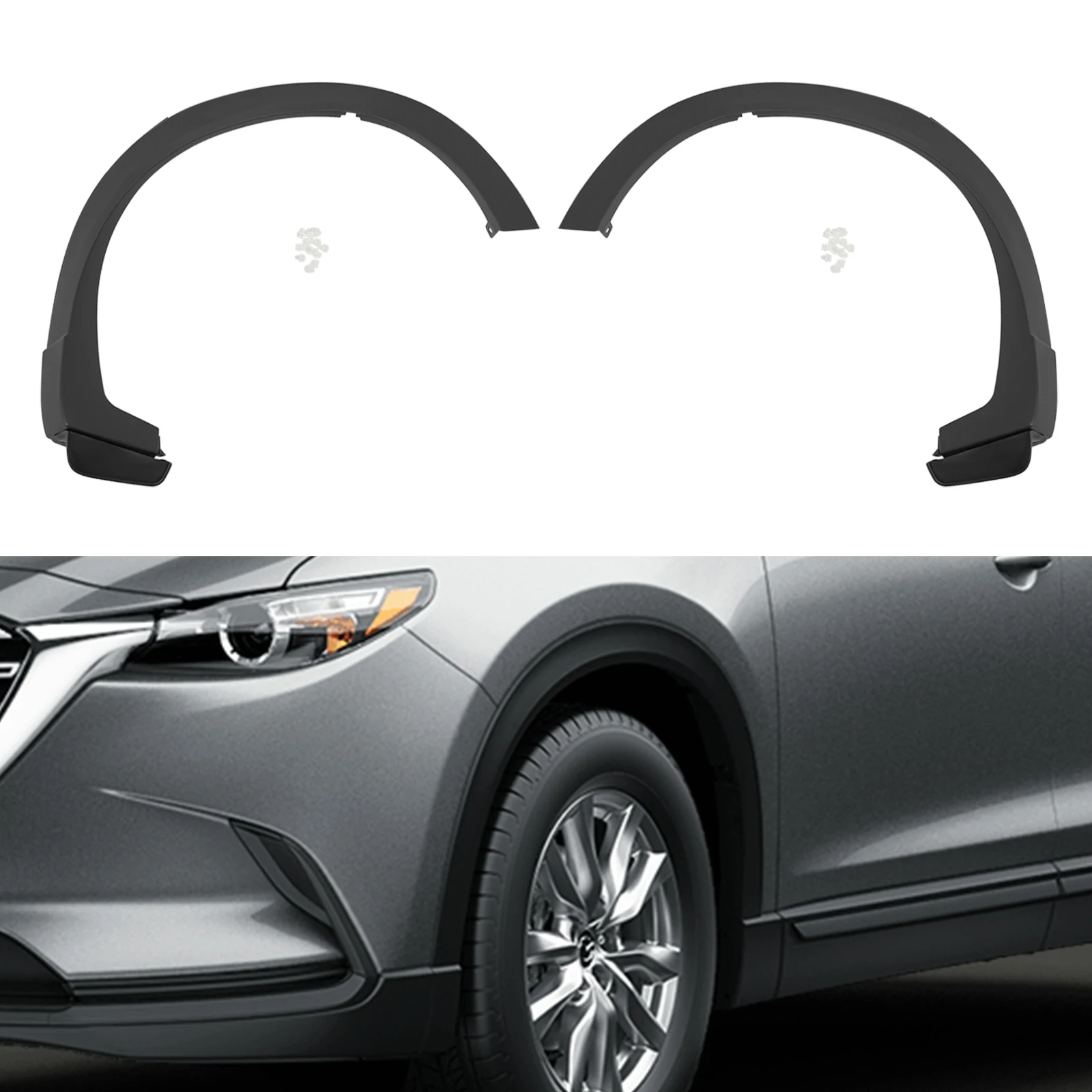 

Fit For 2016-2023 Mazda CX-9 Rear Right and Left Fender, Rear Right and Left Fender Wheel Arch Molding