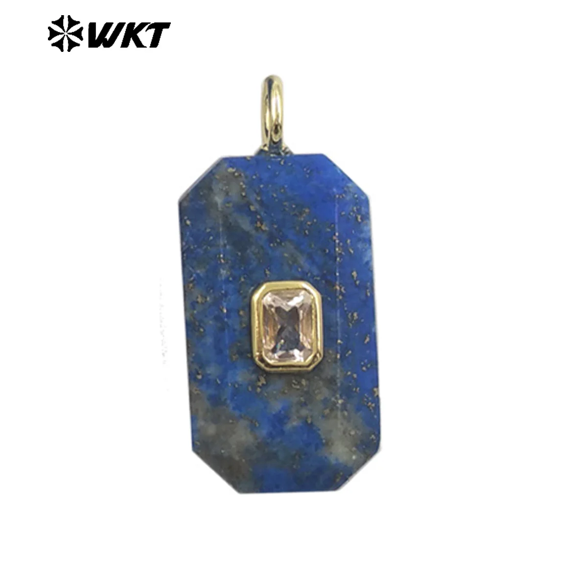 

WT-P2084 Compact And Exquisite Gemstone Geometric Charms Tigereye Pink Crystal Zircon Paved Stone Texture Findings