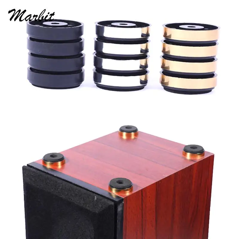 4pcs/lot Aluminum Speaker Box Spikes Stand Feet Pad Amplifier DAC Decoder Audio Computer Rubber Buffer Floor Foot Nail