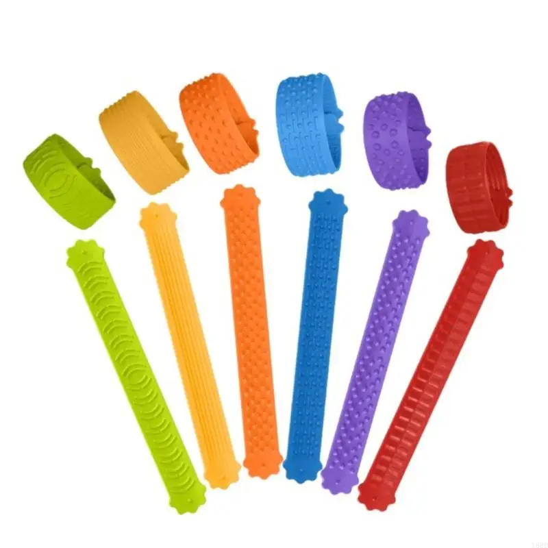 Y88D Clap on Bracelet Silicone Wristband Children Texture Stimulation Stress Reliever