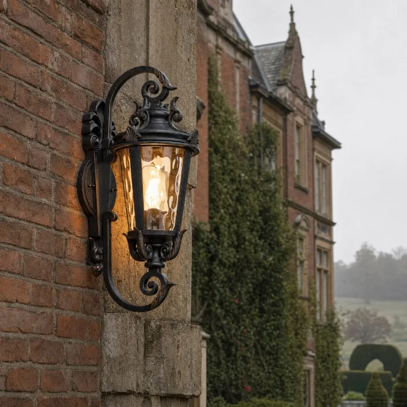 Solid Aluminum European Outdoor Wall Lamp Waterproof Exterior Sconce Villa Porch Corridor Entryway Decorative Fixture view 2