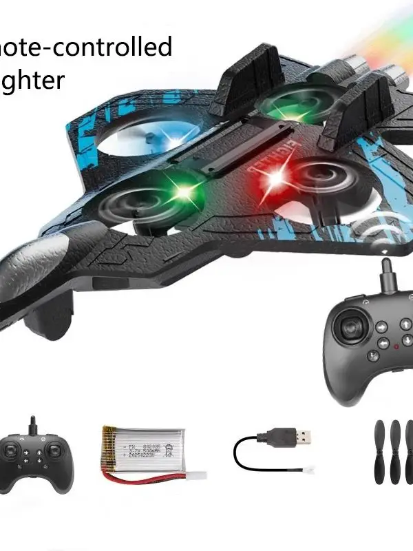 Avion de chasse en mousse télécommandé, jouet pour enfants, train d'atterrissage souple, facile à assembler, ensemble de jeu éducatif pour enfants, nouvelle collection