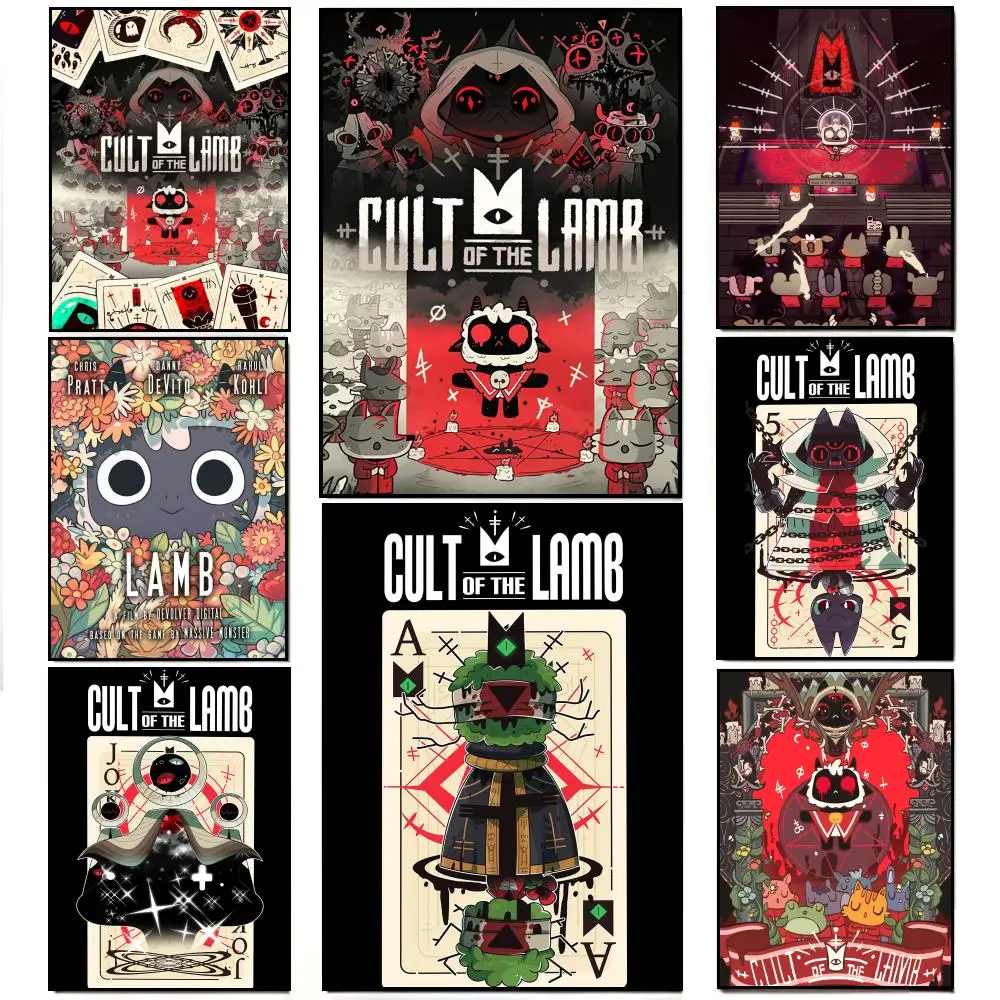 C-Cult Of The Lamb Game Poster Poster HD  Waterproof Wall Sticker Bar Living Room Decor Gift