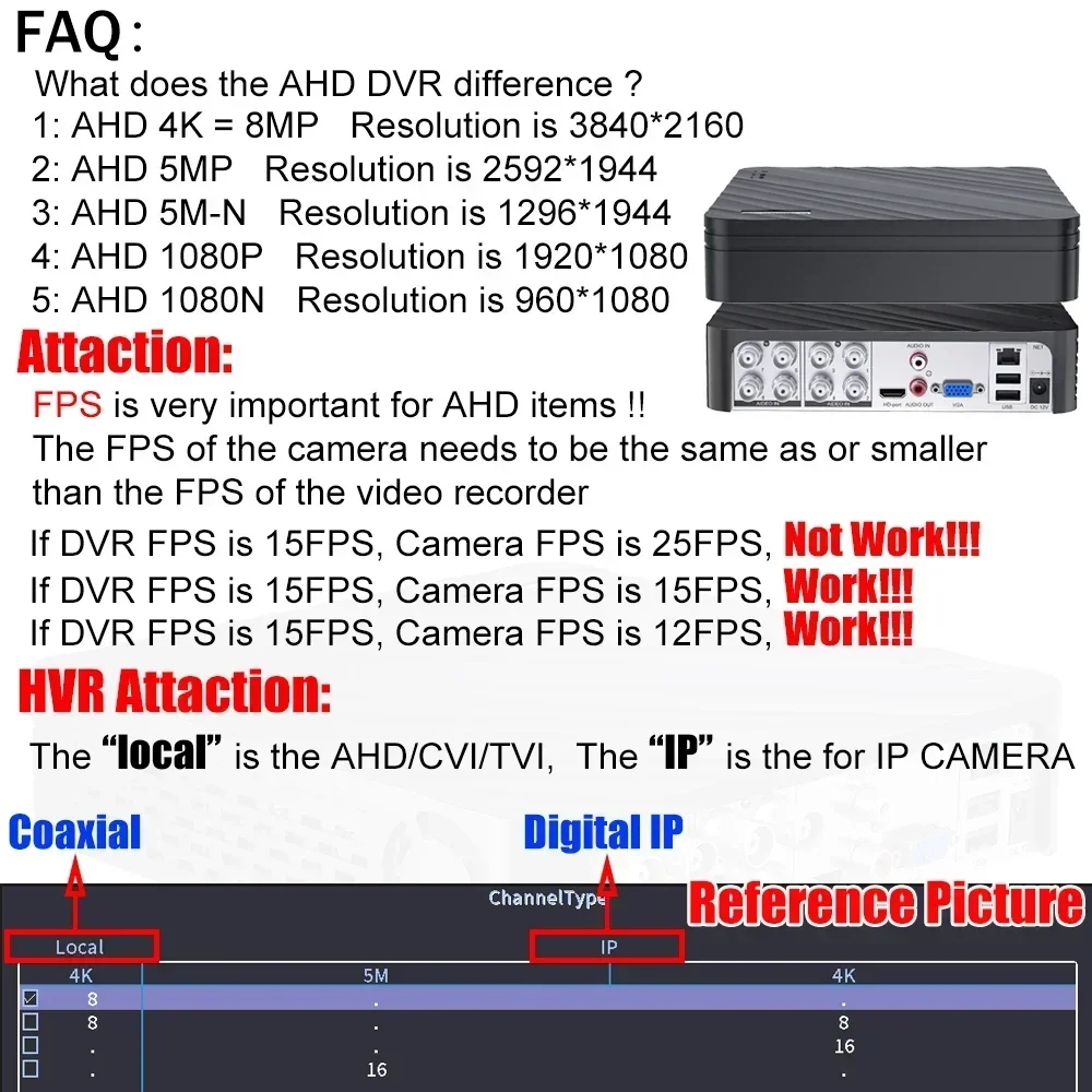 Imagem -06 - Usafeqlo-nvr Híbrido para Câmera ip Ahd Cctv Nvr Câmera Analógica Xmeye Pro 4ch 8ch 5m-n em Ahd Cvi Tvi Cvbs 1080n Segurança