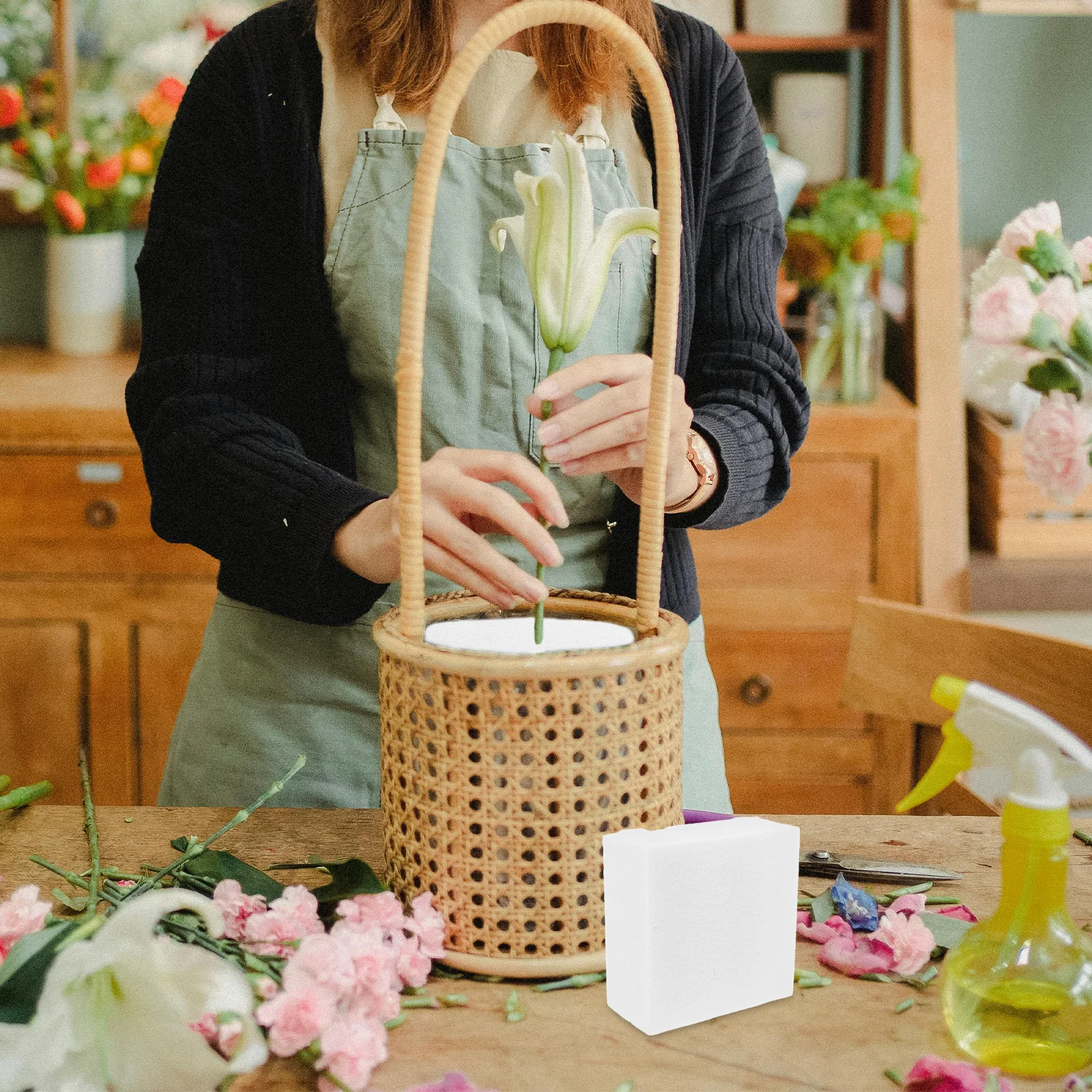 

2Pcs Foam Block for Flower Arrangement DIY Floral Supplies Mud Base Craft Holder Home Wedding Decoration Large Packing Insert