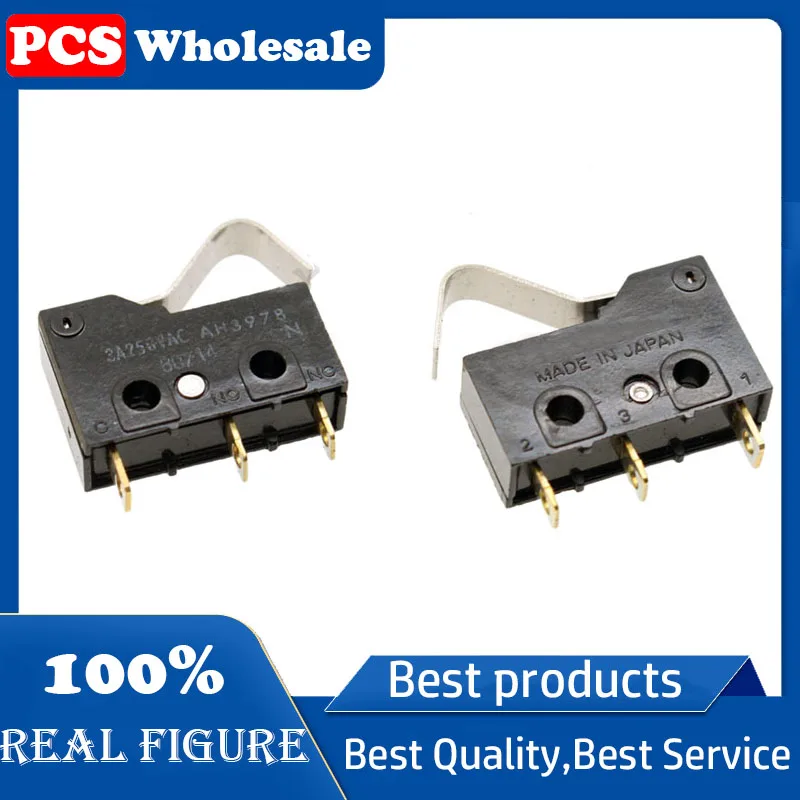 Original AH3978 microswitch 3A250VAC with a curved handle and a light touch travel limit