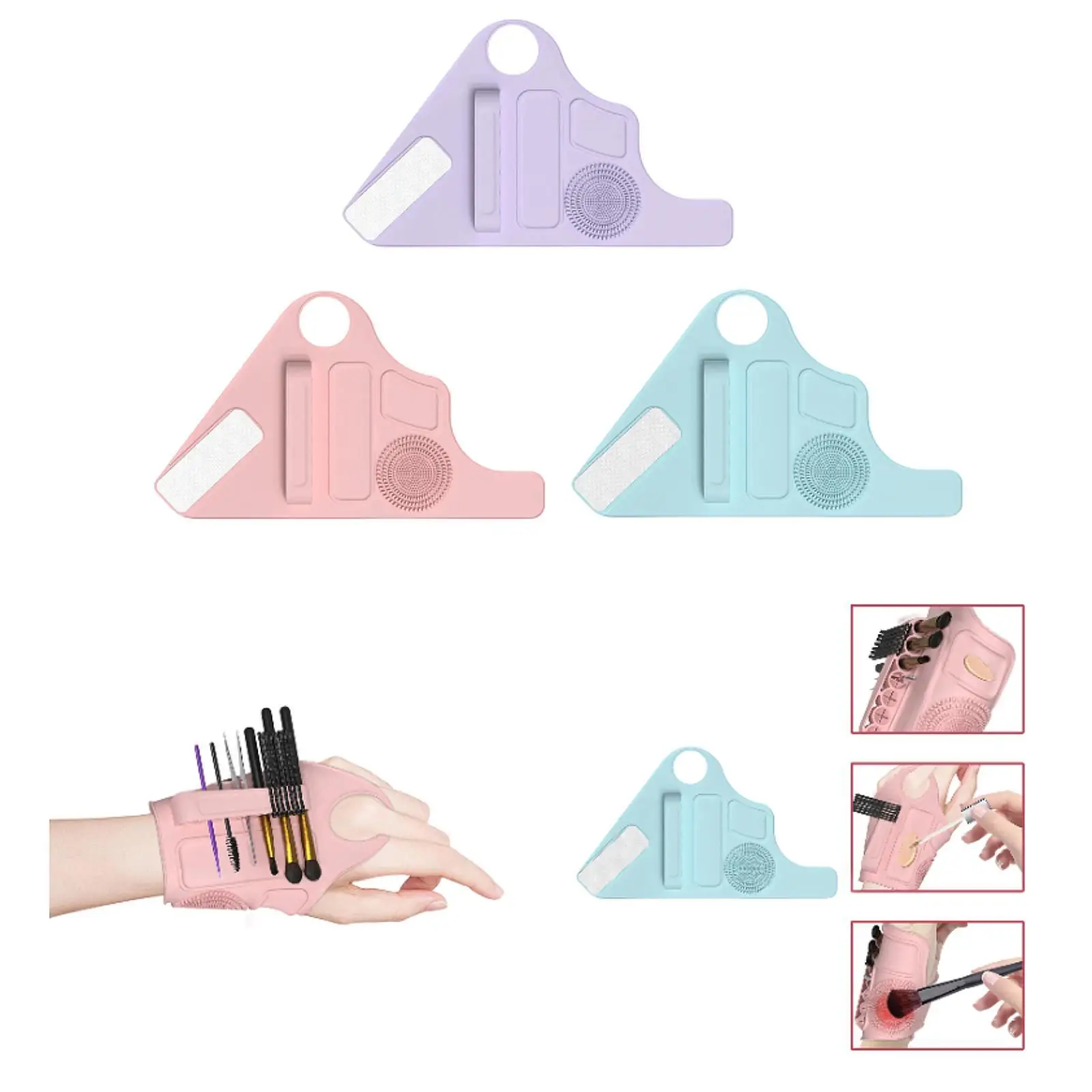 Suporte de pincel de almofada de maquiagem de silicone para materiais de arte pincel de pintura de delineador