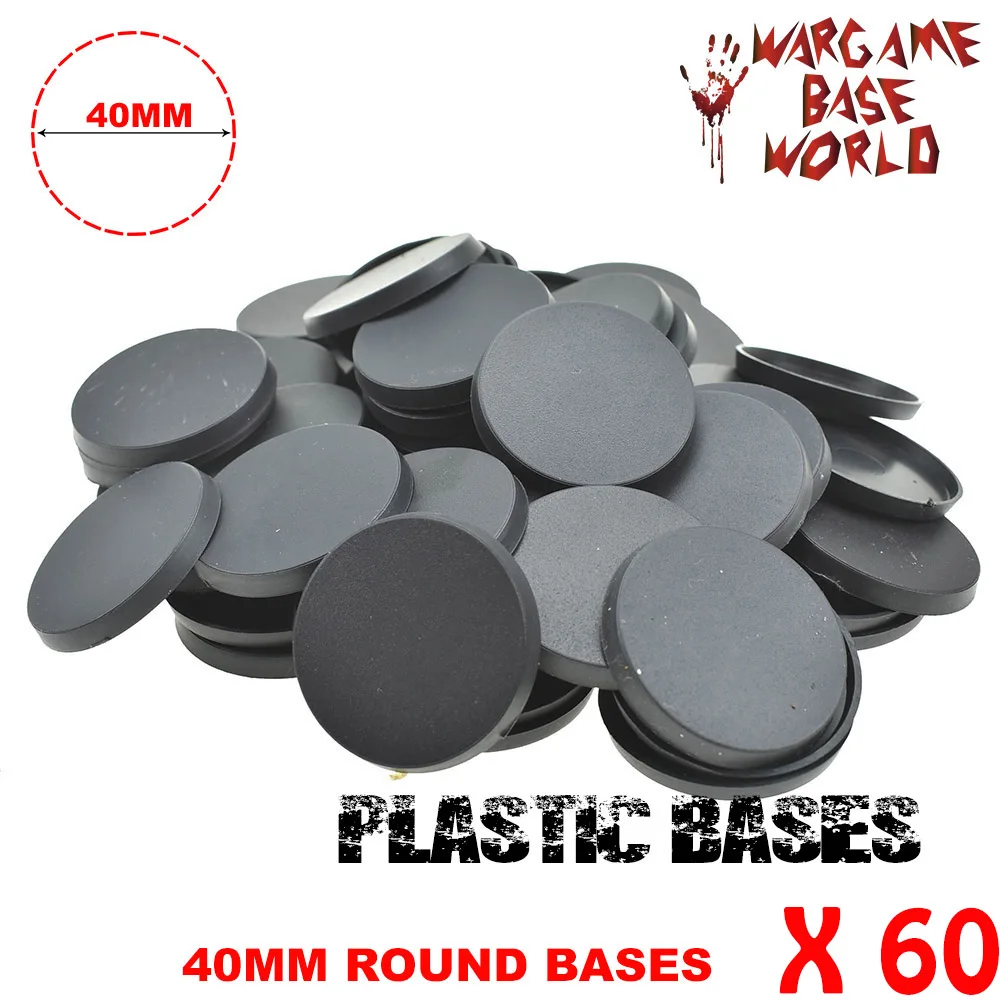 High-Quality 40mm Round Bases for Miniature Models - Pack of 60