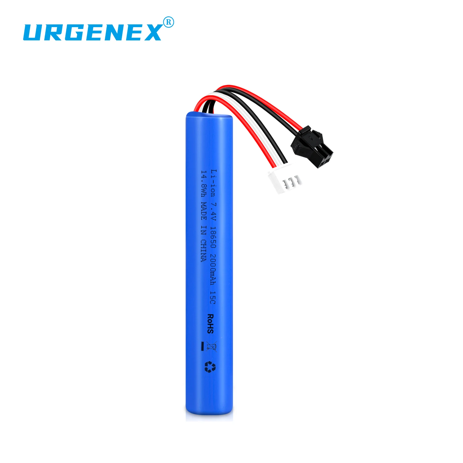 URGENEX Airsoft Battery 7.4V 2000mAh High Capacity Splatter Ball Gun Battery Pack with SM2P Plug Fit for SRB1200, SRB400, SRB400