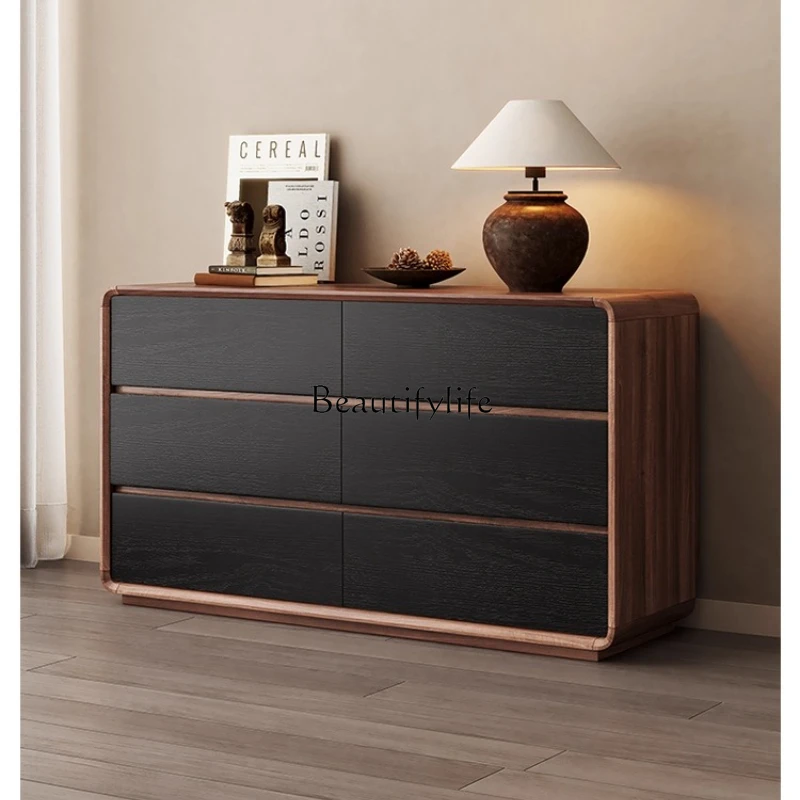 

chest living room against the wall storage solid wood frame drawer locker