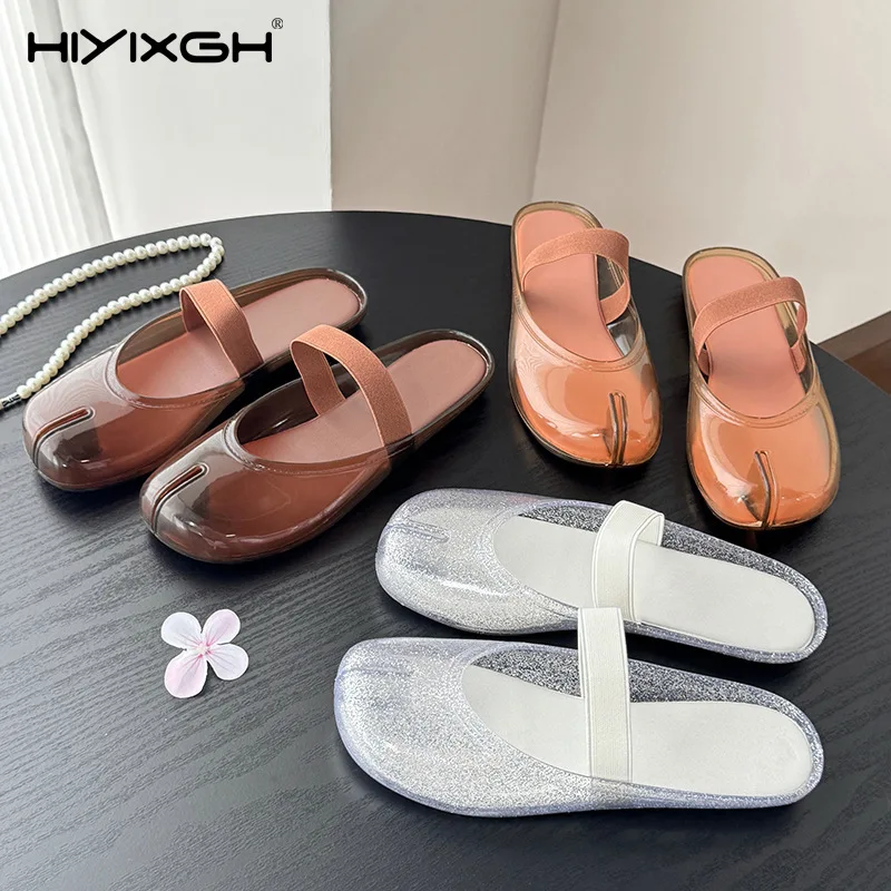 2026 Neue Damen-Halbsandalen mit Clipverschluss und Kristallverzierung, coole Sandalen mit Hufeisen-Zehenpartie, Jelly-Slipper