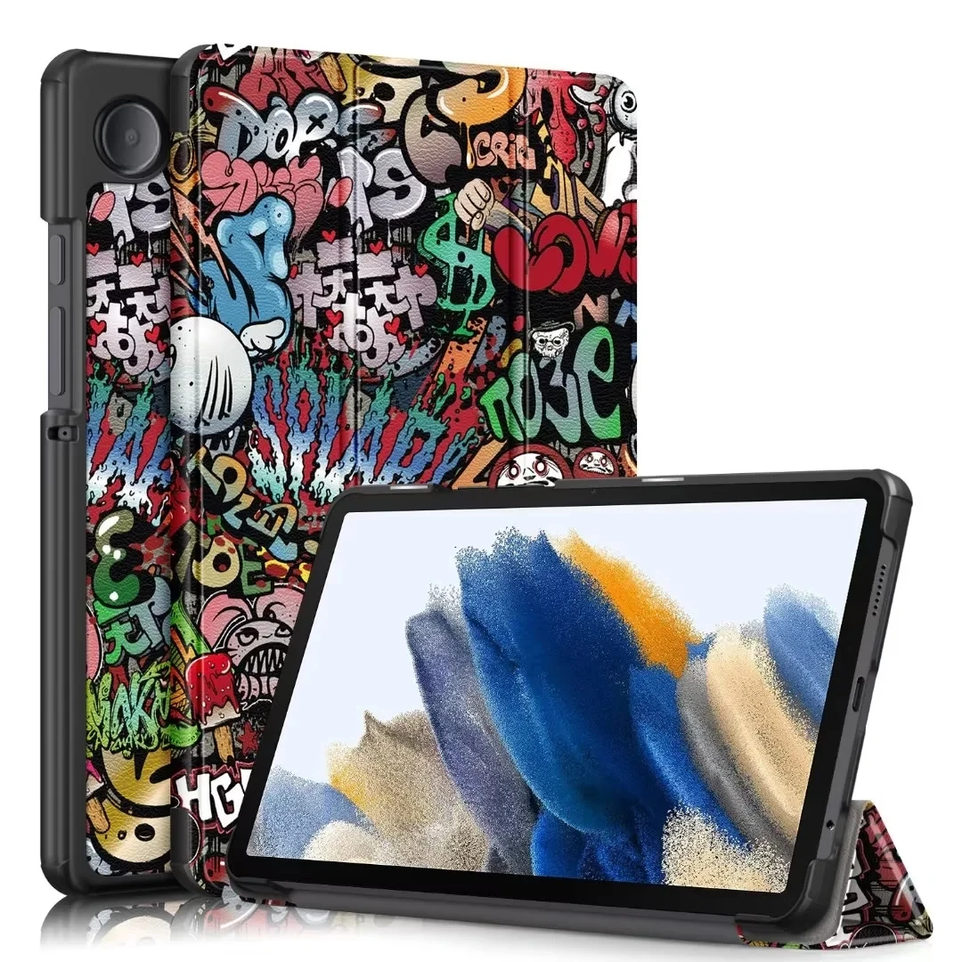 For Samsung Galaxy Tab A9 2023 Case 8.7 inch Magnetic Tri-Folding PU Leather Stand Cover for Galaxy Tab A9 SM-X110 X115 Tablet