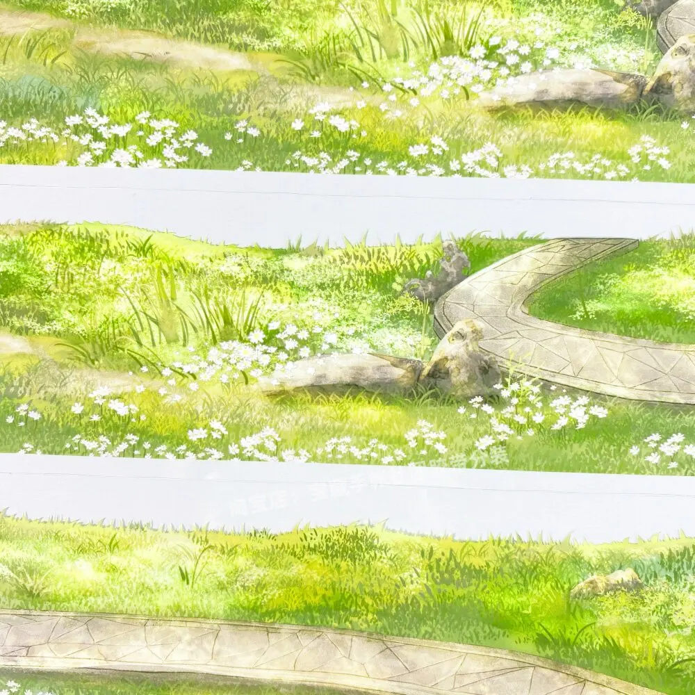 Washi Pet Tape Journal Meadow Stone Road Chang Anyue Studio Scene Park Scrapbooking Phone Case Sticker Loop Sample