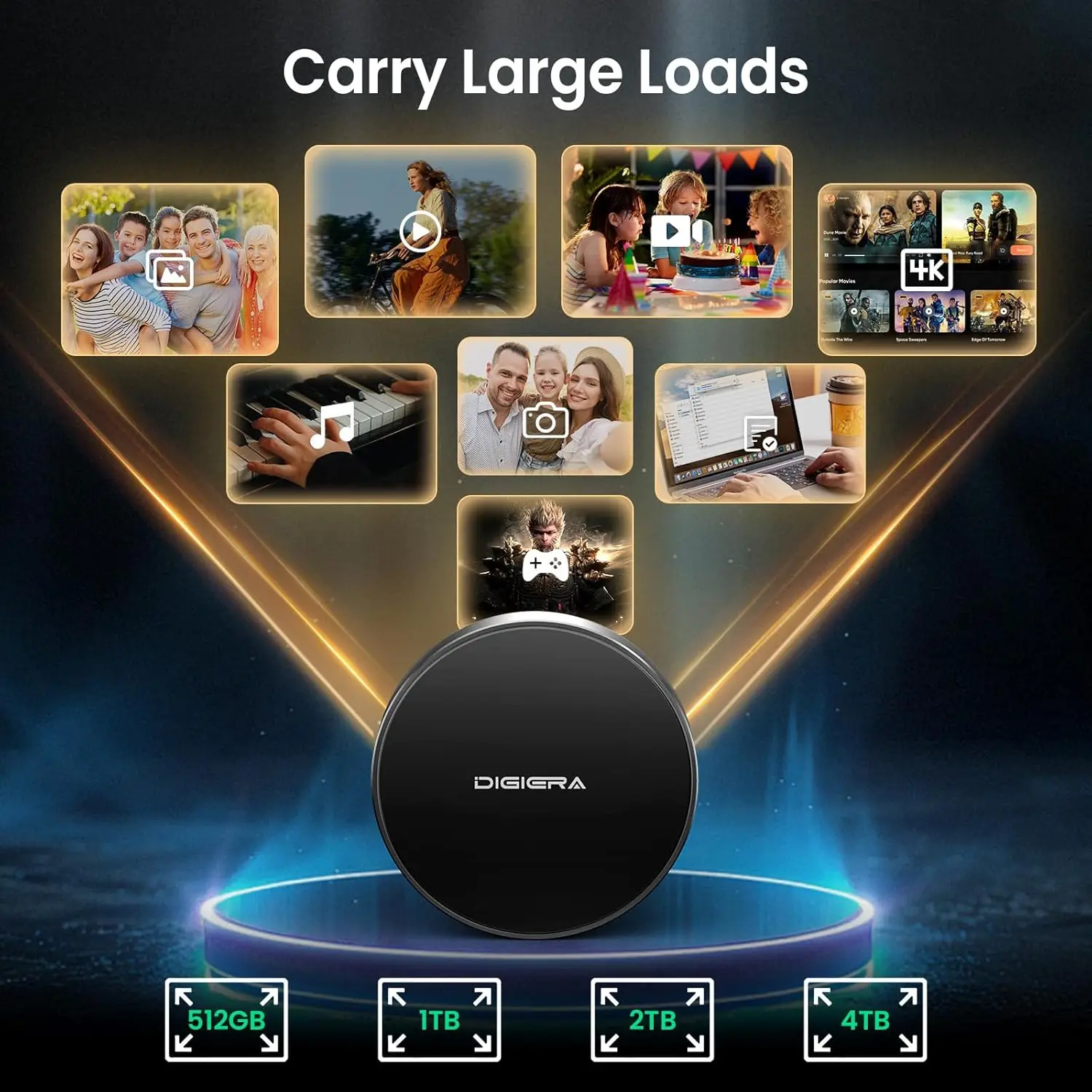 1TB Magnetic Portable SSD, USB-C 3.2 Gen 2x2, Up to 2000MB/s Speed, Compatible with iPhone 15/16 Series & USB-C Devices