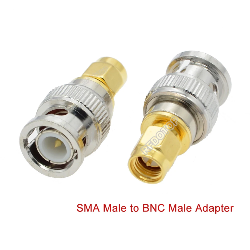 100PCS/lot SMA Male Plug to Q9 BNC Male Plug Straight Connector for Wifi Radio Antenna Q9 BNC-J to SMA-J RF Kit Coaxial Adapter