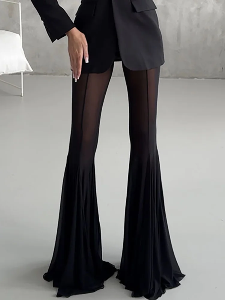2025 Spring Deep V Neck Sexy Lace Pants Set Women Hollow Out Suit Jackets And Trousers Two Pieces Sets Office Ladies Pants Suits