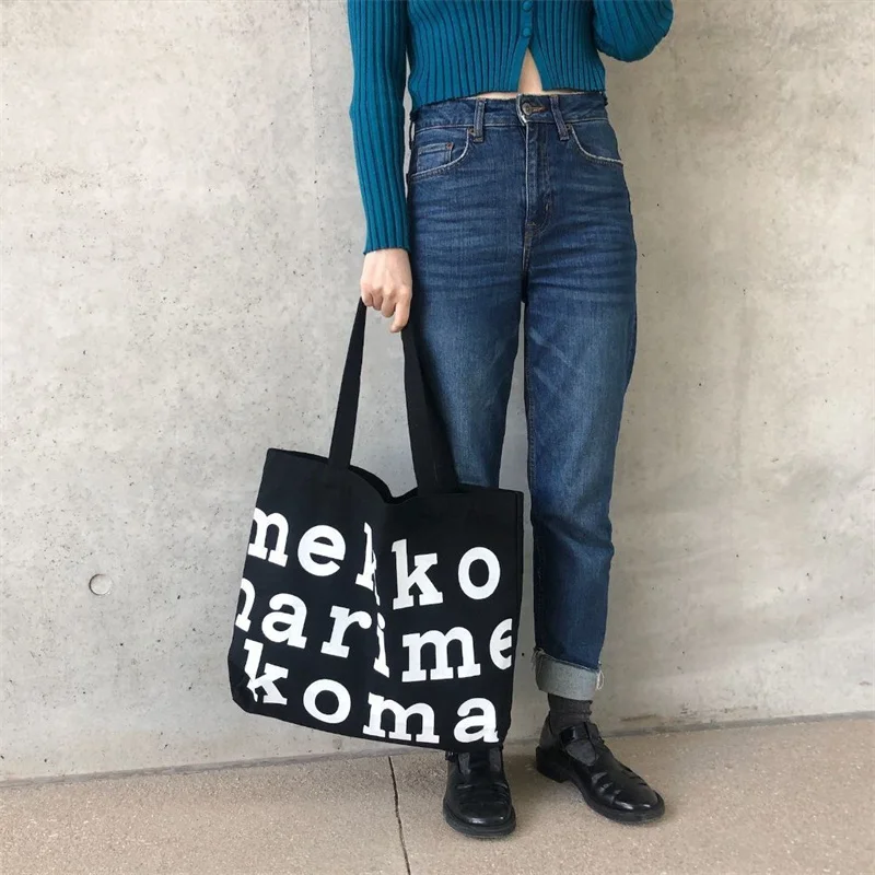 Fashion Alphabetic printing Canvas Tote Bag Large Capacity Reusable Shopping Bag High Quality Casual Handbag Shoulder Bag Tote