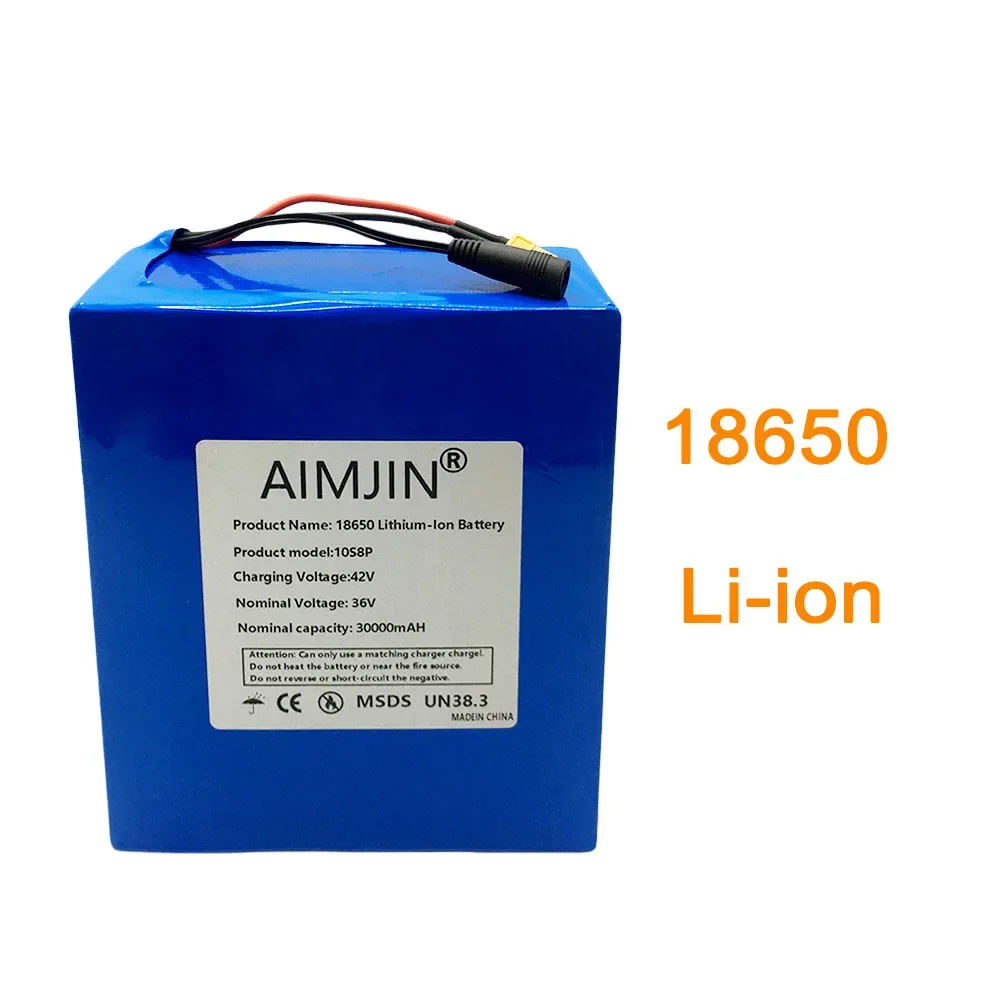 1500W high-power built-in BMS 36V 30Ah 18650 10S8P A-class lithium battery pack, , suitable for various energy storage backup