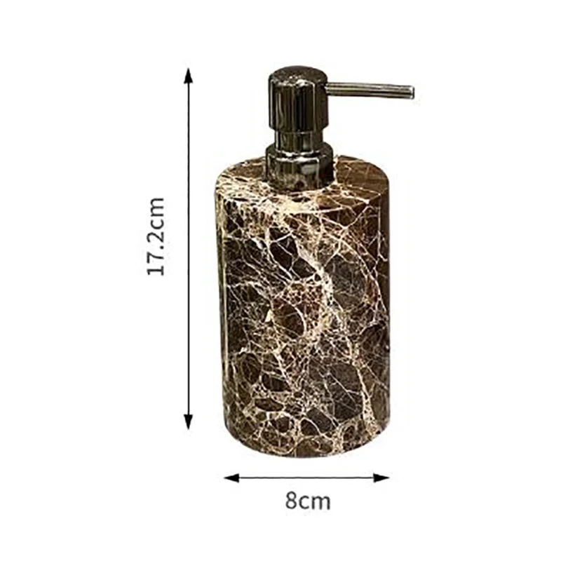 Leopard Print Marble Lotion Bottle Exquisite Shampoo Body Wash Dispenser Modern Marble Pump Soap Dispenser Bathroom Accessories